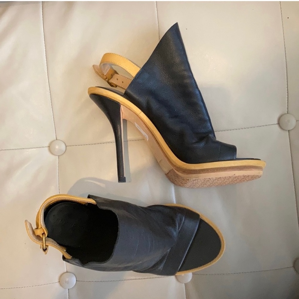 Size 6.5 Black and Mustard Balenciaga heels 36 1/2 size